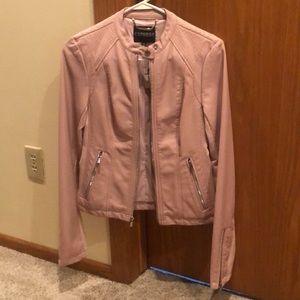 NWT Express pastel pink leather motorcycle jacket